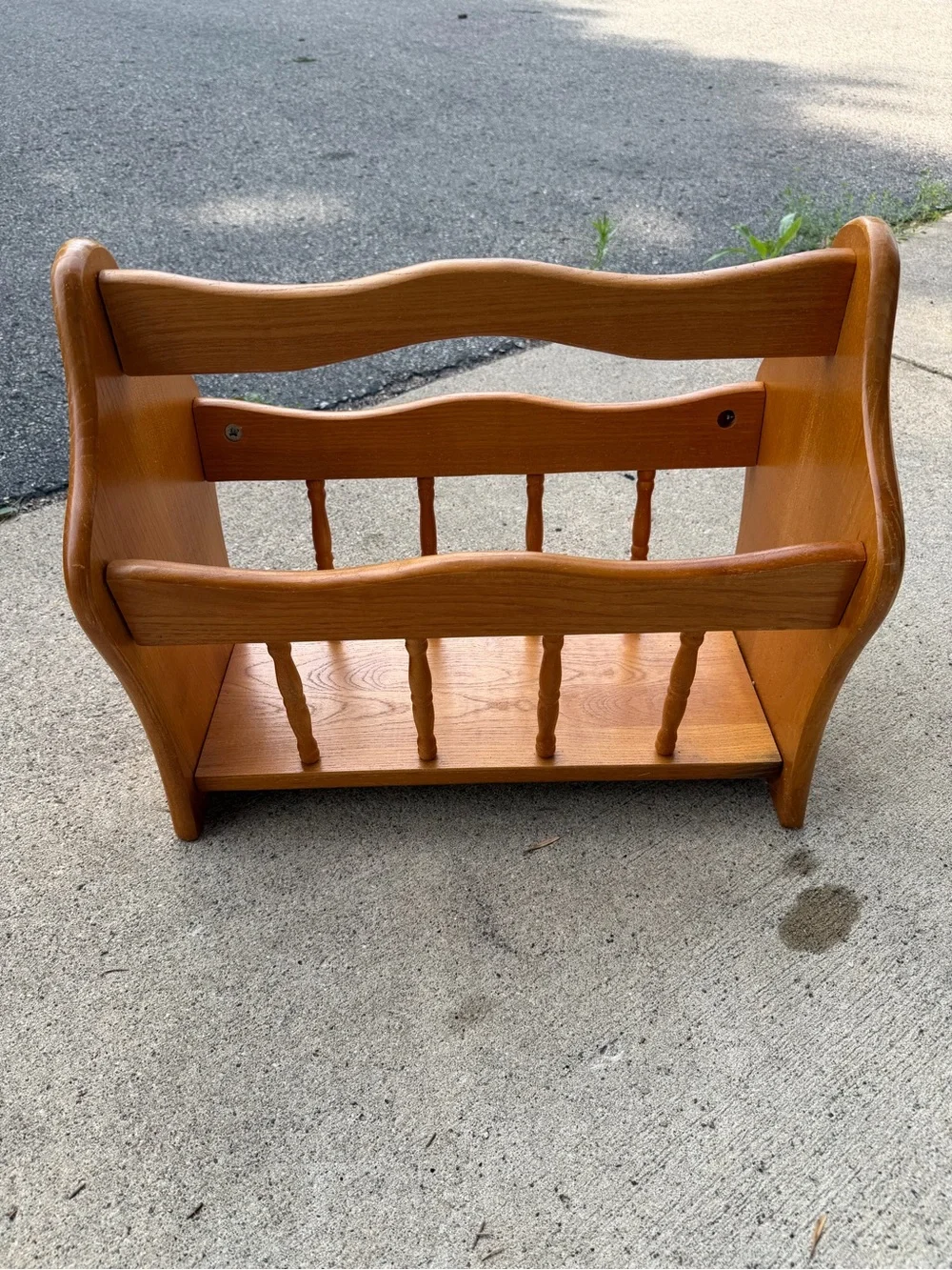 Vintage Wooden Spindle Magazine Rack